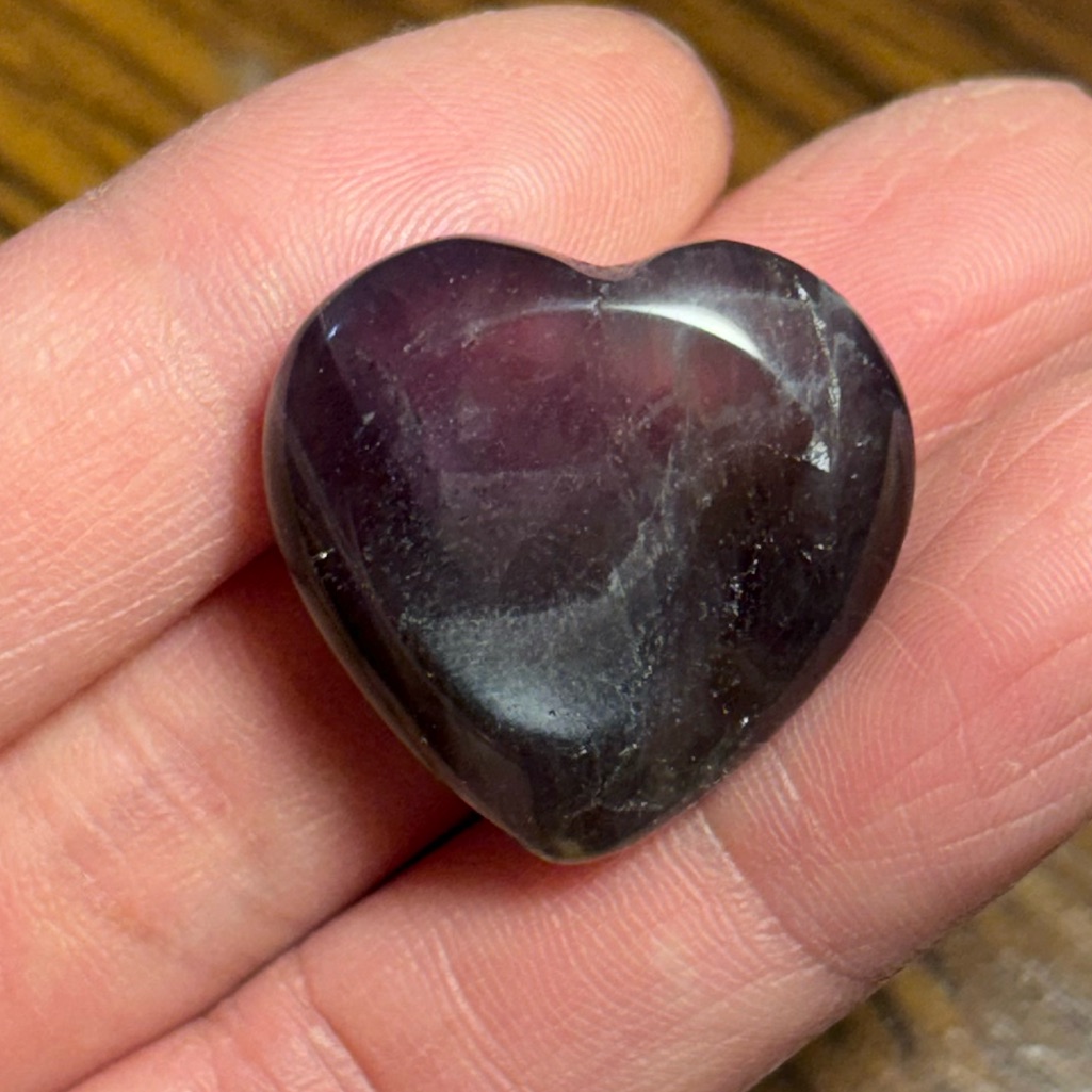 Purple Fluorite Heart Shaped Worry Stone